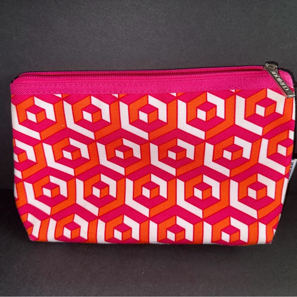 Clinique Geometric Pink and Orange Cosmetic Case